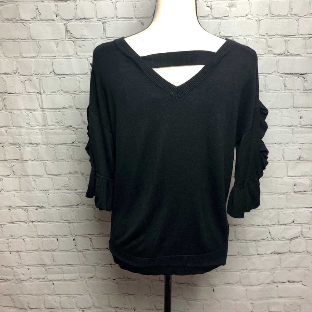 Halogen Ruffle Short Sleeve Sweater - Picture 3 of 7
